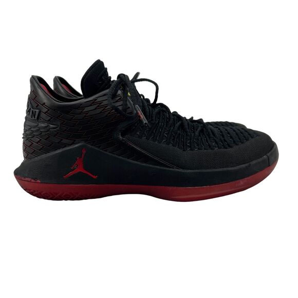 Air Jordan XXXII Mens 8 Low Last Shot Black Blood Red Sneaker Shoe AA1256 *READ - Picture 1 of 14